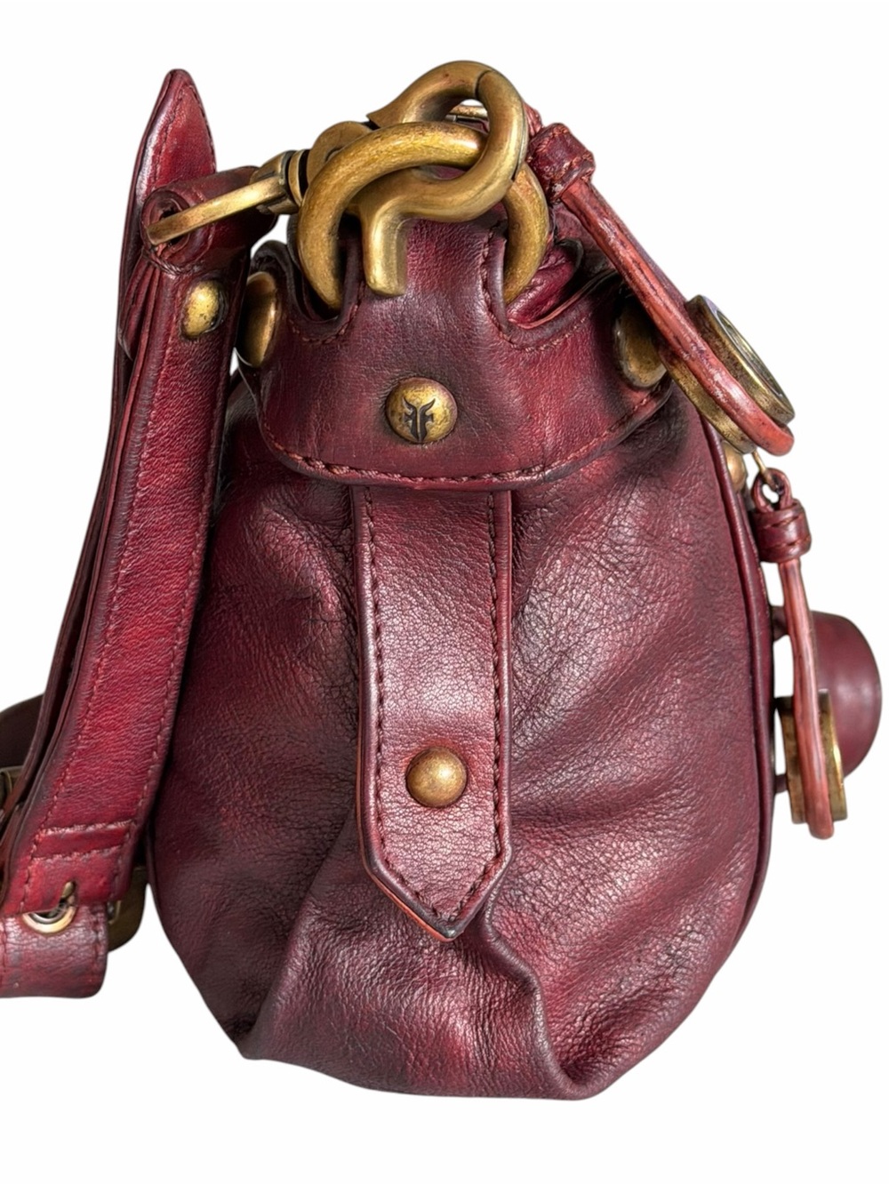 Frye Rivet Leather Shoulder Bag - Picture 3 of 11